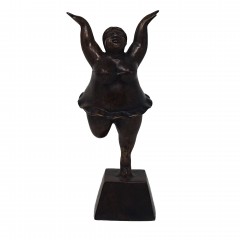 BRONZ BALLET LADY ON STAND WIDE ARM       - STATUES